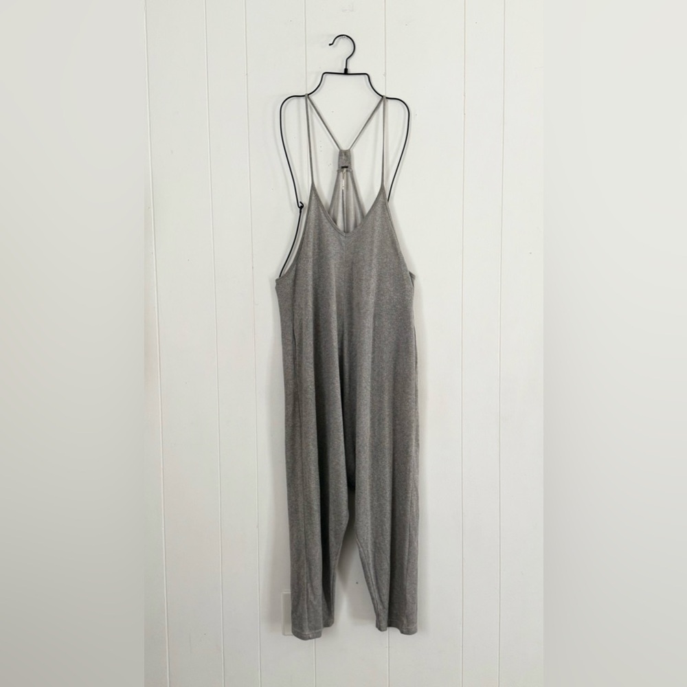 Free People Why Not Shine Oversized Jumpsuit XS Grey Rainbow Metallic Rare HTF - Picture 6 of 12